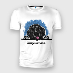 Мужская футболка 3D Slim с принтом Ньюфаундленд (Newfoundland) в Белгороде, 100% полиэстер с улучшенными характеристиками | приталенный силуэт, круглая горловина, широкие плечи, сужается к линии бедра | animal | diver dog | dog | newfoundland dog | год собаки | друг человека | животное | зверь | кинолог | ньюфаундленд | пёс | порода собак | собака | собака водолаз | собака ньюфаундленд | собаковод | щенок
