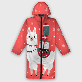 Дождевик унисекс 3D с принтом Лама. Новый год в городе Новоалтайск,  |  | 2022 | christmas | llama | new year | альпака | животные | звери | зверюшки | кавай | лама | милота | милый | нг | новогодний | новый год | рождество
