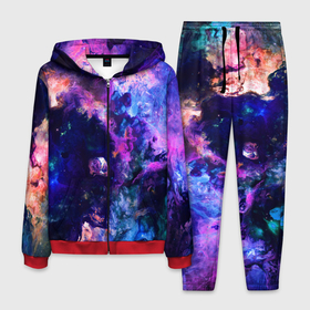Мужской костюм 3D с принтом НЕОНОВЫЕ КОСМОС   NEON SPACE в Кировске, 100% полиэстер | Манжеты и пояс оформлены тканевой резинкой, двухслойный капюшон со шнурком для регулировки, карманы спереди | colors | galaxy | neon print | paints | space | star nebula | stars | texture | абстракция | брызги | вселенная | галактика | звезда | звезды | космический | краски | неоновый космос | неоновый принт | планеты | текстуры