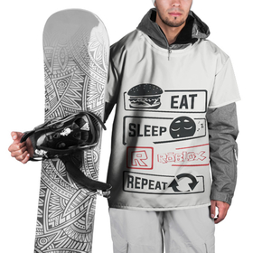Накидка на куртку 3D с принтом Roblox repeat в Кировске, 100% полиэстер |  | eat | game | repeat | roblox | sleep