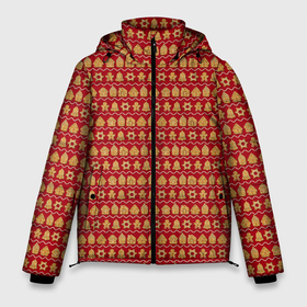 Мужская зимняя куртка 3D с принтом Christmas Cookies в Тюмени, верх — 100% полиэстер; подкладка — 100% полиэстер; утеплитель — 100% полиэстер | длина ниже бедра, свободный силуэт Оверсайз. Есть воротник-стойка, отстегивающийся капюшон и ветрозащитная планка. 

Боковые карманы с листочкой на кнопках и внутренний карман на молнии. | background | bell | christmas | cookies | holiday | house | little man | new year | star | texture | домик | звезде | колокольчик | новый год | печенье | праздник | рождество | текстура | фон | человечек