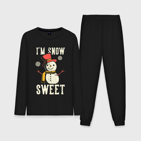 Мужская пижама хлопок (с лонгсливом) с принтом Snowman в Курске,  |  | art | christmas | hat | new year | snow | snowman | winter | арт | зима | новый год | рождество | снег | снеговик | шляпа
