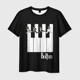 Мужская футболка 3D с принтом THE BEATLES ЗНАМЕНИТАЯ КАРТИНКА в Екатеринбурге, 100% полиэфир | прямой крой, круглый вырез горловины, длина до линии бедер | beatles | ionрок | rock | the beatles | битлз | битлс | битлы