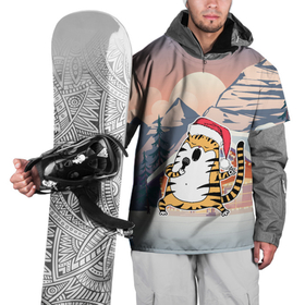 Накидка на куртку 3D с принтом Тигр поет песни в караоке в Тюмени, 100% полиэстер |  | 2022 | год тигра | новый год | новый год 2022 | символ года | тигр | тигренок | тигрица | тигры