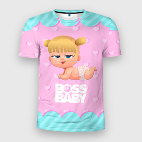 Мужская футболка 3D Slim с принтом Baby boss girl в Новосибирске, 100% полиэстер с улучшенными характеристиками | приталенный силуэт, круглая горловина, широкие плечи, сужается к линии бедра | baby | boss | boss baby | босс | босс молокосос | маленький босс | малыш | мальчик | молокосос | ребенок