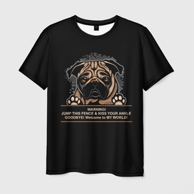 Мужская футболка 3D с принтом Собака Мопс в Белгороде, 100% полиэфир | прямой крой, круглый вырез горловины, длина до линии бедер | bulldog | pug | pug dog | pug puppies | бульдог | год собаки | друг человека | дружные мопсы | дядя мопс | животное | зверь | кинолог | мопс | пёс | порода собак | собака боксёр | собака мопс | собаковод | четвероногий