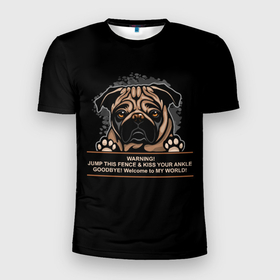 Мужская футболка 3D Slim с принтом Собака Мопс в Тюмени, 100% полиэстер с улучшенными характеристиками | приталенный силуэт, круглая горловина, широкие плечи, сужается к линии бедра | bulldog | pug | pug dog | pug puppies | бульдог | год собаки | друг человека | дружные мопсы | дядя мопс | животное | зверь | кинолог | мопс | пёс | порода собак | собака боксёр | собака мопс | собаковод | четвероногий