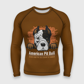 Мужской рашгард 3D с принтом Американский Питбультерьер (Pit Bull Terrier) в Тюмени,  |  | Тематика изображения на принте: american pit bull terrier | boxer | bulldog | fighting dog | pit bull | американский питбультерьер | бойцовская собака | бойцовский пес | боксер | бульдог | волкодав | друг человека | кинолог | пес | питбуль | питбультерьер