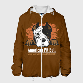 Мужская куртка 3D с принтом Американский Питбультерьер (Pit Bull Terrier) , ткань верха — 100% полиэстер, подклад — флис | прямой крой, подол и капюшон оформлены резинкой с фиксаторами, два кармана без застежек по бокам, один большой потайной карман на груди. Карман на груди застегивается на липучку | american pit bull terrier | boxer | bulldog | fighting dog | pit bull | американский питбультерьер | бойцовская собака | бойцовский пес | боксер | бульдог | волкодав | друг человека | кинолог | пес | питбуль | питбультерьер