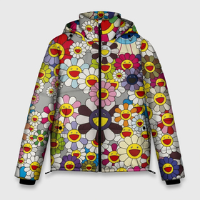Мужская зимняя куртка 3D с принтом Flower Superflat, Такаши Мураками , верх — 100% полиэстер; подкладка — 100% полиэстер; утеплитель — 100% полиэстер | длина ниже бедра, свободный силуэт Оверсайз. Есть воротник-стойка, отстегивающийся капюшон и ветрозащитная планка. 

Боковые карманы с листочкой на кнопках и внутренний карман на молнии. | cute flowers | flower superflat | flowers | murakami | pop art | superflat | takashi murakami | милые цветочки | мураками | ромашки | такаси мураками | такаши мураками | цветочки | цветы