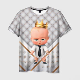 Мужская футболка 3D с принтом Король босс  молокосос в Екатеринбурге, 100% полиэфир | прямой крой, круглый вырез горловины, длина до линии бедер | 