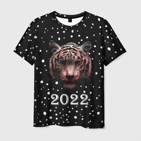 Мужская футболка 3D с принтом New Year Immortal Tiger , 100% полиэфир | прямой крой, круглый вырез горловины, длина до линии бедер | 2022 | 22 | christmas | claus | deer | frost | immortal | new | santa | second | snow | spruce | symbol | team | three | tiger | tree | twenty | winter | year | второй | год | года | двадать | дед | елка | ель | зима | клаус | мороз | нового