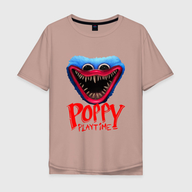 Мужская футболка хлопок Oversize с принтом Poppy Playtime Монстр. , 100% хлопок | свободный крой, круглый ворот, “спинка” длиннее передней части | 2021 | play | poppy | poppy playtime | poppyplaytime | time | игра | монстр