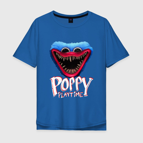 Мужская футболка хлопок Oversize с принтом Poppy Playtime Monstr. в Санкт-Петербурге, 100% хлопок | свободный крой, круглый ворот, “спинка” длиннее передней части | 2021 | play | poppy | poppy playtime | poppyplaytime | time | игра | монстр