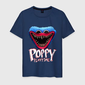 Мужская футболка хлопок с принтом Poppy Playtime Monstr. в Белгороде, 100% хлопок | прямой крой, круглый вырез горловины, длина до линии бедер, слегка спущенное плечо. | Тематика изображения на принте: 2021 | play | poppy | poppy playtime | poppyplaytime | time | игра | монстр