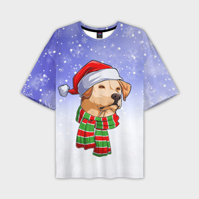 Мужская футболка OVERSIZE 3D с принтом Новогодний Лабрадор   New Years Labrador ,  |  | Тематика изображения на принте: christmas | dog | labrador | retriever | santa | дед мороз | зима | лабрадор | новый год | ретривер | рождество | санта | снег | снежинка | собака | собачка | щенок