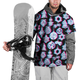Накидка на куртку 3D с принтом Новогодний глюк в Курске, 100% полиэстер |  | Тематика изображения на принте: glitch | new year | pattern | глитч | год | игрушки | новый