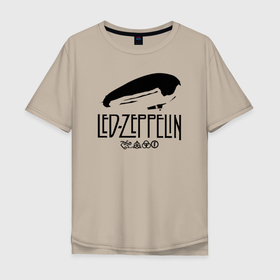 Мужская футболка хлопок Oversize с принтом Дирижабль Led Zeppelin с лого участников в Белгороде, 100% хлопок | свободный крой, круглый ворот, “спинка” длиннее передней части | led | led zep | led zeppelin | ledzep | lz | zoso | джимми пейдж | джон генри бонэм | джон пол джонс | зосо | лед зепелен | лед зеппелин | ледзепелен | ледзеппелин | роберт плант | рок группа