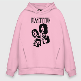 Мужское худи Oversize хлопок с принтом Участники группы Led Zeppelin в Екатеринбурге, френч-терри — 70% хлопок, 30% полиэстер. Мягкий теплый начес внутри —100% хлопок | боковые карманы, эластичные манжеты и нижняя кромка, капюшон на магнитной кнопке | led | led zep | led zeppelin | ledzep | lz | zoso | джимми пейдж | джон генри бонэм | джон пол джонс | зосо | лед зепелен | лед зеппелин | ледзепелен | ледзеппелин | роберт плант | рок группа