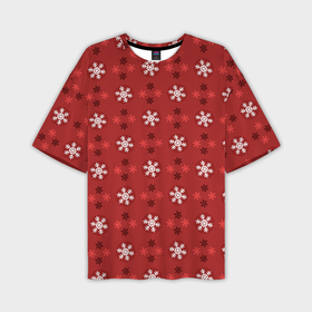 Мужская футболка oversize 3D с принтом Snowflakes pattern ,  |  | background | christmas | new year | snowflakes | texture | winter | зима | новогодний фон | новый год | рождество | снежинки | текстура