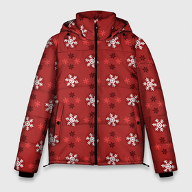 Мужская зимняя куртка 3D с принтом Snowflakes в Петрозаводске, верх — 100% полиэстер; подкладка — 100% полиэстер; утеплитель — 100% полиэстер | длина ниже бедра, свободный силуэт Оверсайз. Есть воротник-стойка, отстегивающийся капюшон и ветрозащитная планка. 

Боковые карманы с листочкой на кнопках и внутренний карман на молнии. | background | christmas | new year | snowflakes | texture | winter | зима | новогодний фон | новый год | рождество | снежинки | текстура