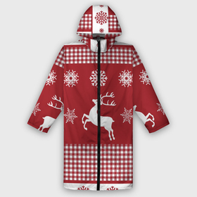 Дождевик унисекс 3D с принтом Узор с оленями в городе Новоалтайск,  |  | background | christmas | deer | holiday | new year | pattern | snowflakes | новый год | олени | праздник | рождество | снежинки | узор | фон