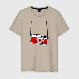 Мужская футболка хлопок с принтом Фотоаппарат любви , 100% хлопок | прямой крой, круглый вырез горловины, длина до линии бедер, слегка спущенное плечо. | photo | photograph | моменты | пленка | сердце | фотик | фотоаппарат | фоторамка | экспозиция