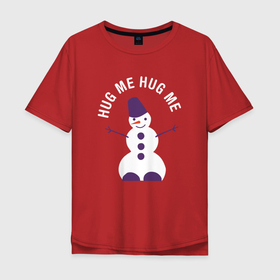 Мужская футболка хлопок Oversize с принтом Снеговик 2022 , 100% хлопок | свободный крой, круглый ворот, “спинка” длиннее передней части | ведро | ёлка | зима | морковь | новый год 2023 | праздник 2022 | снег | снеговики | хлопушки