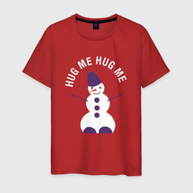 Мужская футболка хлопок с принтом Снеговик 2022 в Петрозаводске, 100% хлопок | прямой крой, круглый вырез горловины, длина до линии бедер, слегка спущенное плечо. | ведро | ёлка | зима | морковь | новый год 2023 | праздник 2022 | снег | снеговики | хлопушки