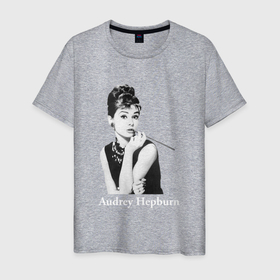 Мужская футболка хлопок с принтом Одри Хепбёрн 04 в Тюмени, 100% хлопок | прямой крой, круглый вырез горловины, длина до линии бедер, слегка спущенное плечо. | audrey hepburn | икона кино | мода стиль | одри хепбёрн | римские каникулы
