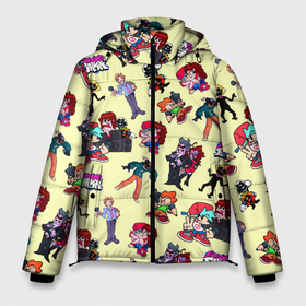Мужская зимняя куртка 3D с принтом Friday Night Funkin   все герои в Тюмени, верх — 100% полиэстер; подкладка — 100% полиэстер; утеплитель — 100% полиэстер | длина ниже бедра, свободный силуэт Оверсайз. Есть воротник-стойка, отстегивающийся капюшон и ветрозащитная планка. 

Боковые карманы с листочкой на кнопках и внутренний карман на молнии. | Тематика изображения на принте: friday night funk | friday night funkin | бойфренд | гёрлфренд | гланые герои | девушка | игры | мама | папа | парень | пико | уити