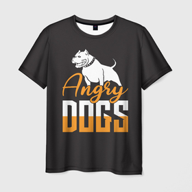 Мужская футболка 3D с принтом Злые Собаки в Новосибирске, 100% полиэфир | прямой крой, круглый вырез горловины, длина до линии бедер | animal | bulldo | dog | pit bull | барбос | бобик | бойцовская собака | бойцовский пес | боксер | бульдог | год собаки | друг человека | животное | зверь | ищейка | кинолог | кость | лайка | пёс | питбуль