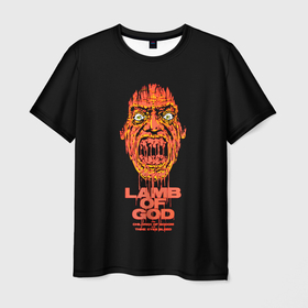 Мужская футболка 3D с принтом Scary zombie LOG в Новосибирске, 100% полиэфир | прямой крой, круглый вырез горловины, длина до линии бедер | alternative | lamb of god | log | metall | music | rock | альтернатива | ламб оф гад | ламб оф год | металл | музыка | рок
