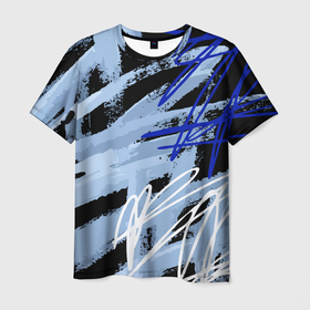 Мужская футболка 3D с принтом Cold graffiti , 100% полиэфир | прямой крой, круглый вырез горловины, длина до линии бедер | абстракция | графика | граффити | картина | рисунок