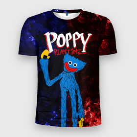 Мужская футболка 3D Slim с принтом Poppy Playtime Huggy Wuggy , 100% полиэстер с улучшенными характеристиками | приталенный силуэт, круглая горловина, широкие плечи, сужается к линии бедра | horror | huggy | huggy wuggy | monster | poppy playtime | монстр | поппи плейтайм | поппи плэйтайм | хагги | хагги вугги | хоррор игра