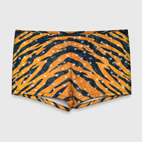 Мужские купальные плавки 3D с принтом Новогодняя шкура тигра в Белгороде, Полиэстер 85%, Спандекс 15% |  | 2022 | новый год | оранжевый | полосатый | полоски | полосы | снег | снежинки | тгриный | тигр