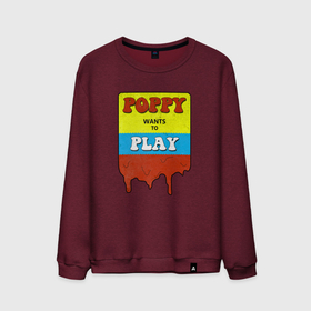 Мужской свитшот хлопок с принтом Poppy wants to play | POPPY PLAYTIME , 100% хлопок |  | playtime | poppy | поппи | поппи плейтайм