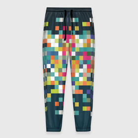 Мужские брюки 3D с принтом Пикселизация в Курске, 100% полиэстер | манжеты по низу, эластичный пояс регулируется шнурком, по бокам два кармана без застежек, внутренняя часть кармана из мелкой сетки | pixel | квадраты | пикселы | текстура | точки | элиз