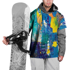 Накидка на куртку 3D с принтом Краской по ткани в Екатеринбурге, 100% полиэстер |  | абстракция | брызги | живопись | краски | маски краски