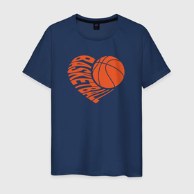 Мужская футболка хлопок с принтом Баскетбольное сердце в Курске, 100% хлопок | прямой крой, круглый вырез горловины, длина до линии бедер, слегка спущенное плечо. | Тематика изображения на принте: ball | basketball | heart | sport | баскетбол | баскетболисту | баскетбольный мяч | валентинка | мяч | сердце | спорт