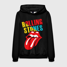Мужская толстовка 3D с принтом Роллинг Стоунз | Rolling Stones в Санкт-Петербурге, 100% полиэстер | двухслойный капюшон со шнурком для регулировки, мягкие манжеты на рукавах и по низу толстовки, спереди карман-кенгуру с мягким внутренним слоем. | heavy metal | metal | rock | rolling | rolling stones | stones | trash metal | губы | квартет | метал | рок | рок группа | рок группы | роллинг стоунз | трэш метал | хеви метал | язык