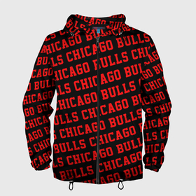 Мужская ветровка 3D с принтом Чикаго Буллз, Chicago Bulls в Санкт-Петербурге, 100% полиэстер | подол и капюшон оформлены резинкой с фиксаторами, два кармана без застежек по бокам, один потайной карман на груди | Тематика изображения на принте: bulls | chicago | chicago bulls | nba | баскетбол | буллз | нба | чикаго | чикаго буллз