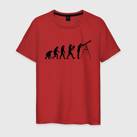 Мужская футболка хлопок с принтом Astroevolution V в Екатеринбурге, 100% хлопок | прямой крой, круглый вырез горловины, длина до линии бедер, слегка спущенное плечо. | астрономия | космос | наука | телесков | человек | эволюция