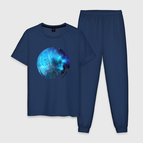 Мужская пижама хлопок с принтом КОСМОС 2024 в Курске, 100% хлопок | брюки и футболка прямого кроя, без карманов, на брюках мягкая резинка на поясе и по низу штанин
 | вселенная | галлактика | другие миры | звезды | космос | планеты
