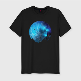 Мужская футболка хлопок Slim с принтом КОСМОС 2024 в Санкт-Петербурге, 92% хлопок, 8% лайкра | приталенный силуэт, круглый вырез ворота, длина до линии бедра, короткий рукав | вселенная | галлактика | другие миры | звезды | космос | планеты