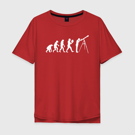 Мужская футболка хлопок Oversize с принтом Astroevolution V color в Санкт-Петербурге, 100% хлопок | свободный крой, круглый ворот, “спинка” длиннее передней части | астрономия | звезды | наука | телескоп | человек | эволюция