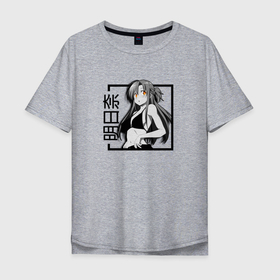 Мужская футболка хлопок Oversize с принтом Асуна Юки в квадрате , 100% хлопок | свободный крой, круглый ворот, “спинка” длиннее передней части | asuna | sao | sword art online | yuki | yuuki | асуна | мастера меча онлайн | юки