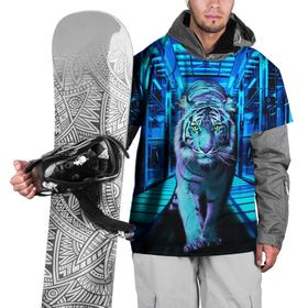 Накидка на куртку 3D с принтом Крадущийся тигр в Белгороде, 100% полиэстер |  | Тематика изображения на принте: животные | символ года | синий тигр | тигр | хищник