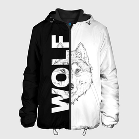 Мужская куртка 3D с принтом WOLF (Волк) в Новосибирске, ткань верха — 100% полиэстер, подклад — флис | прямой крой, подол и капюшон оформлены резинкой с фиксаторами, два кармана без застежек по бокам, один большой потайной карман на груди. Карман на груди застегивается на липучку | gray wolf | predator | the beast | volkolak | wolf | wolfhound | волк | волкодав | волколак | волчара | вурдалак | зверь | зов волка | морской волк | оборотень | оскал | рисунок волка | санитар леса | серый волк | хищник
