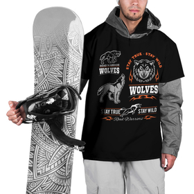 Накидка на куртку 3D с принтом Wolves , 100% полиэстер |  | gray wolf | predator | the beast | volkolak | wolf | wolfhound | волк | волкодав | волколак | волчара | вурдалак | зверь | зов волка | морской волк | оборотень | оскал | рисунок волка | санитар леса | серый волк | хищник
